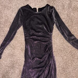 B. Smart Shimmering Black Long Sleeve Dress